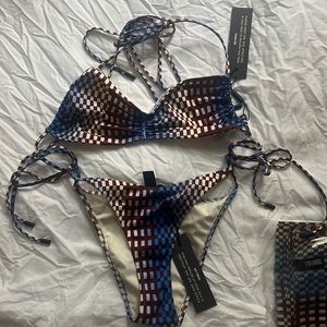 Brand new + tags TRIANGL bikini + skirt + carry bag